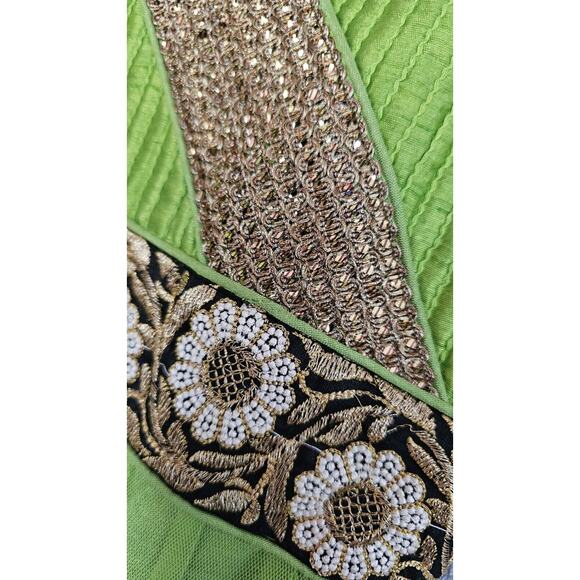 Indian Bollywood Dress Salwar Kameez Hippie Boho Festival Green Med 36 + Sleeves - Picture 5 of 7